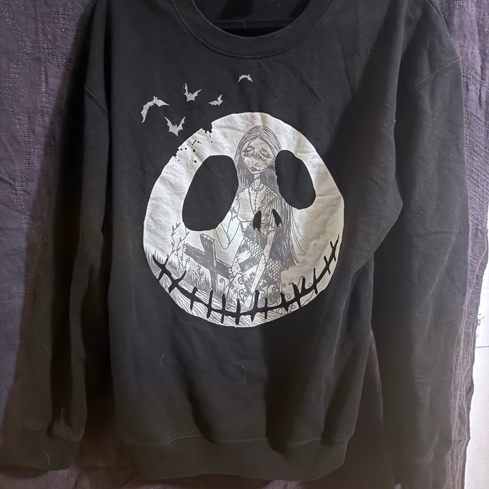 Black Graphic nightmare before Christmas Jack Sweater